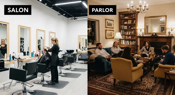 different between salon and parlour